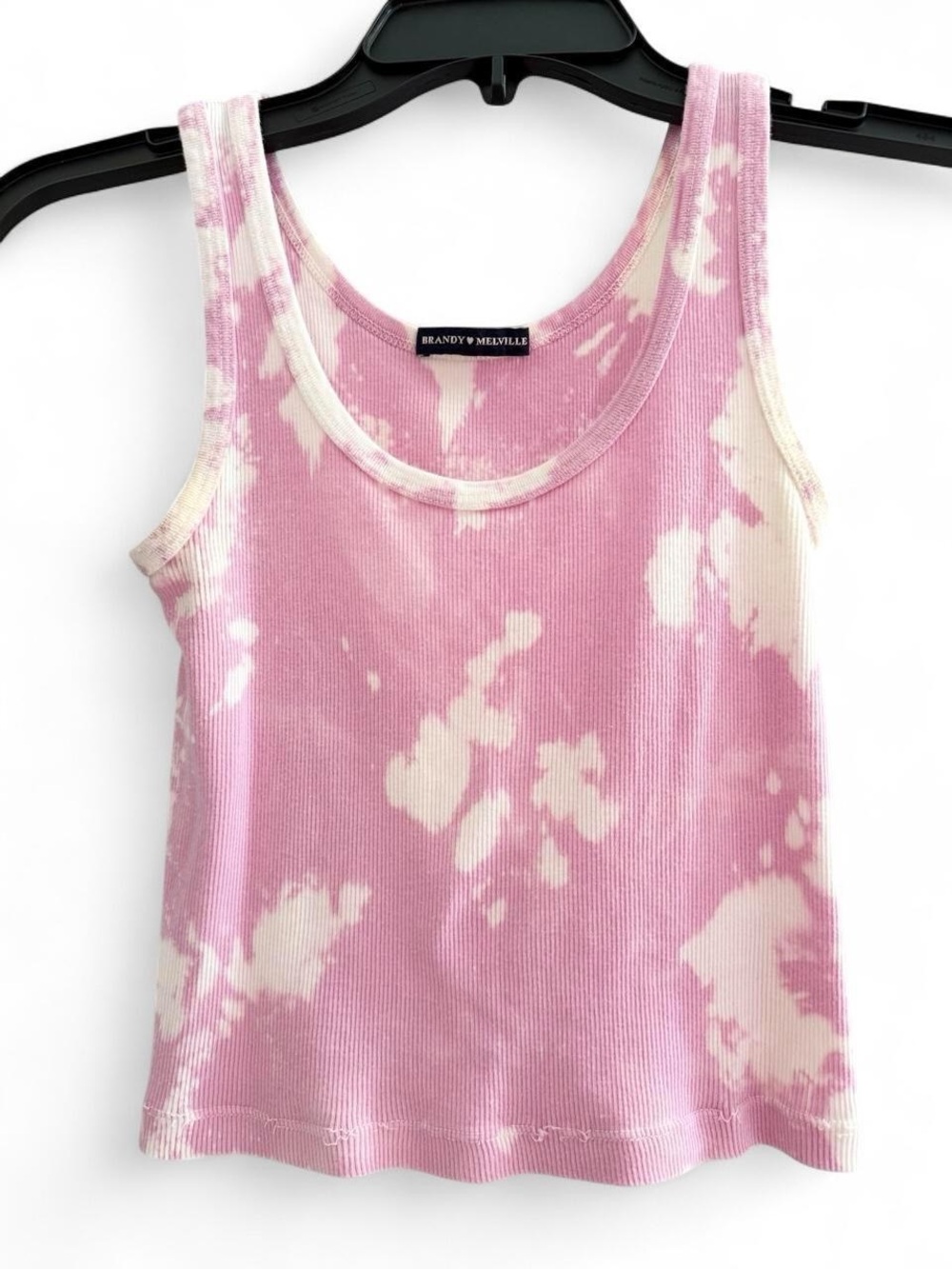 Brandy Melville Pink and white Tie-Dye Ribbed Tank